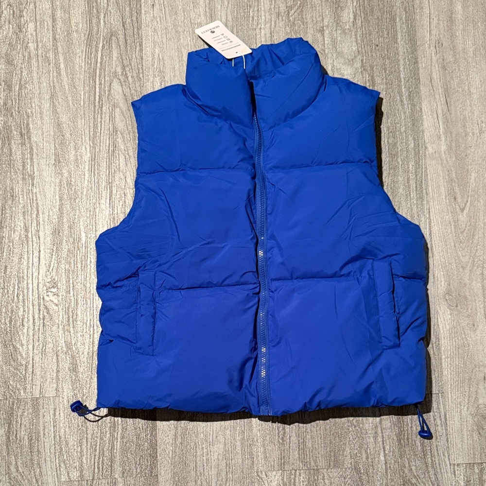 Royal Blue Puffer Vest - Women's Sleeveless Jacket